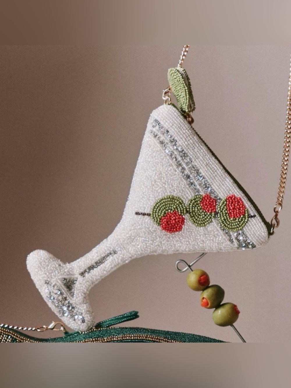 Anthropologie Maeve Martini 🍸 Glass Beaded Purse NWT! - Picture 1 of 4